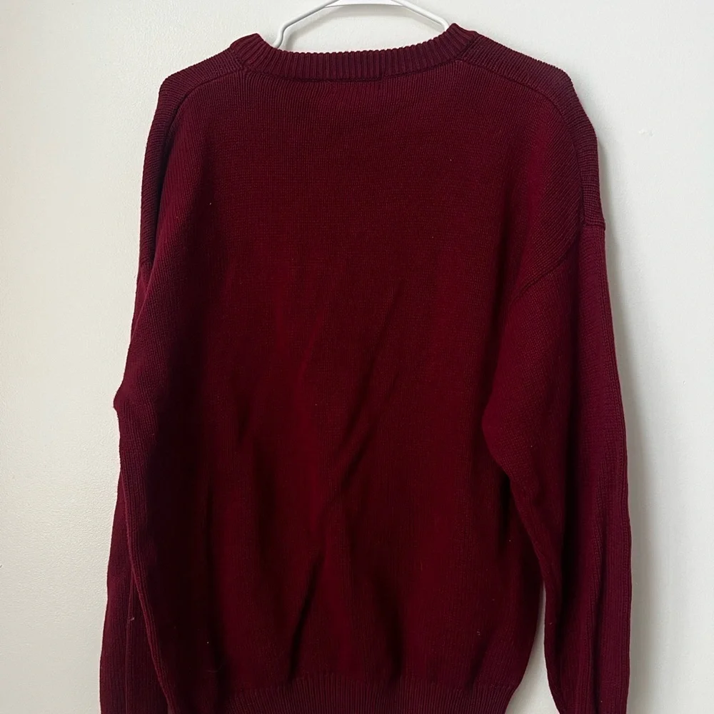Izod Men's Maroon Crewneck Sweater with Embroidery